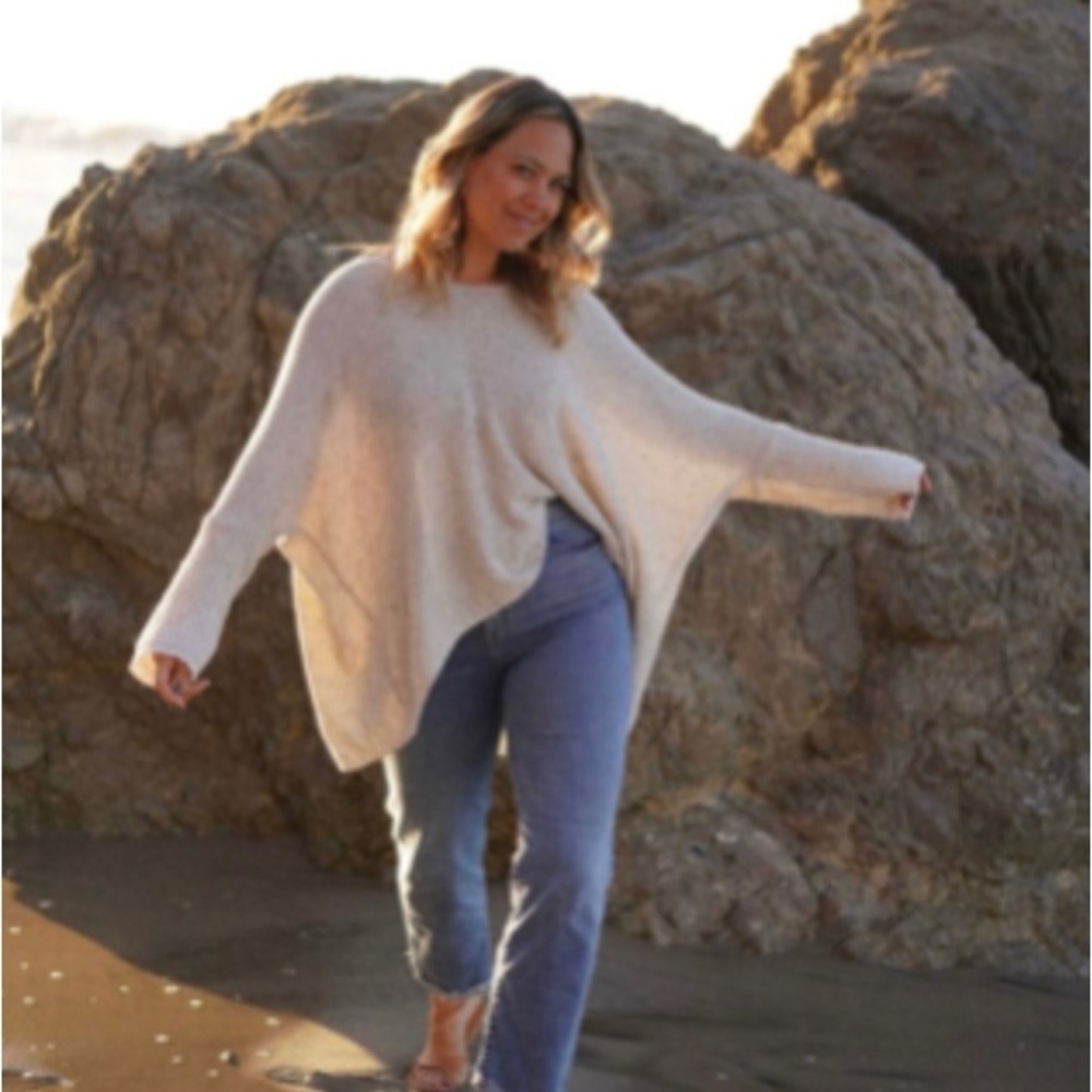 CJLA Rhea Knit Oversized Sweater, Ivory